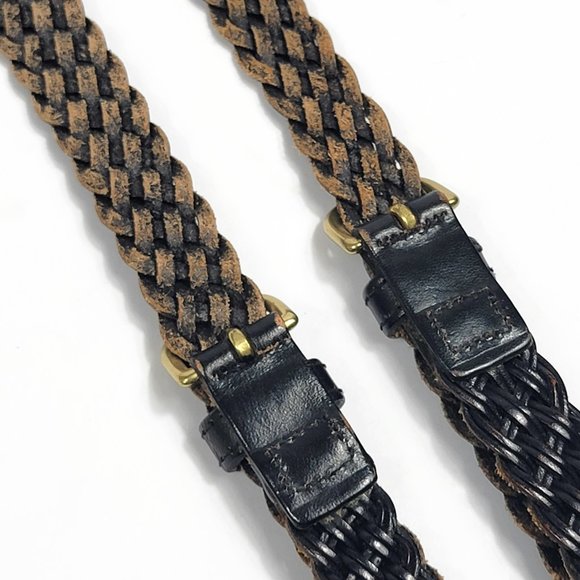 Martin Dingman Braided Leather Button Suspenders Black Very Nice Condition - Picture 13 of 14